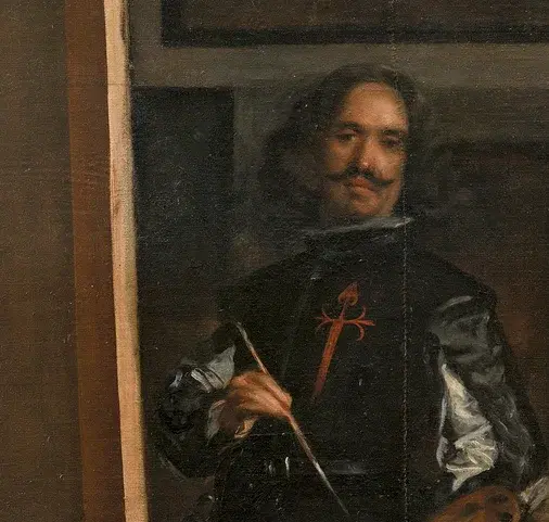 Painting Velazquez in Las meninas (detail)