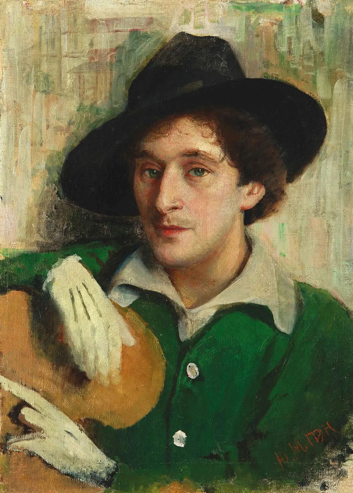 Portrait of Chagall by Yehuda Pen 1914