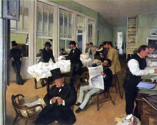 Oficina de algodón en Nueva Orleans by Edgar Degas