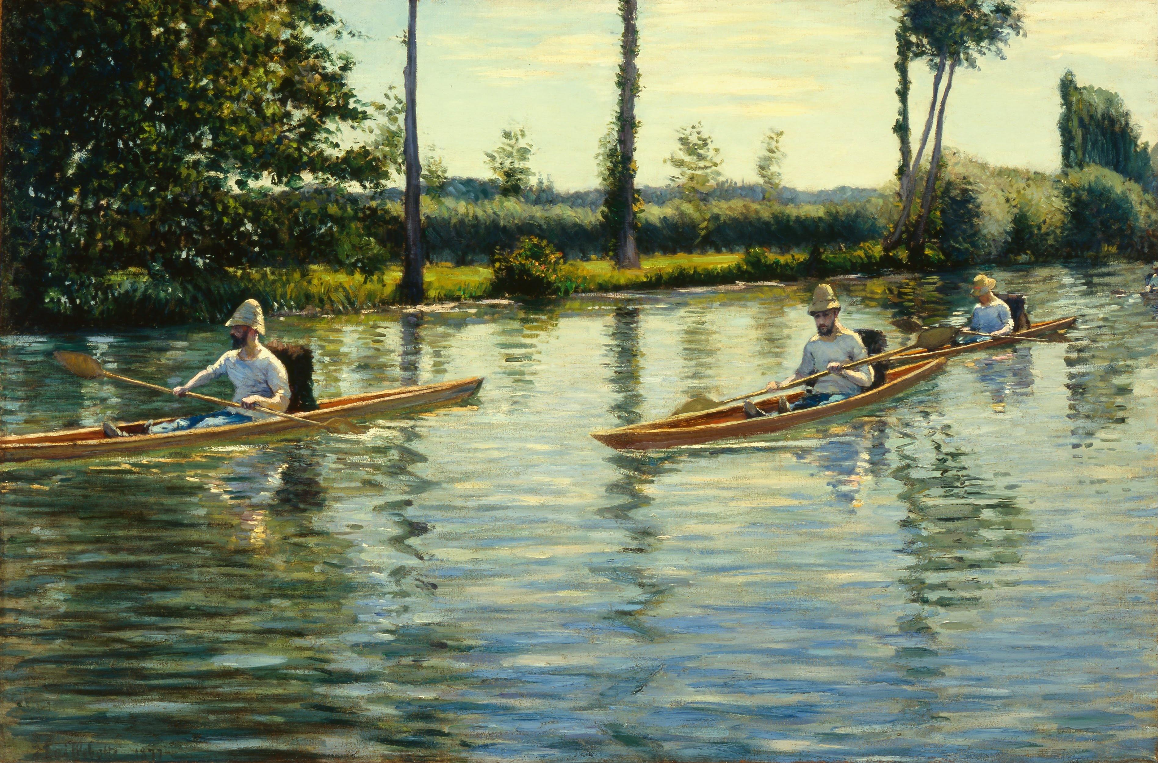 Navegando en el Yerres by Gustave Caillebotte
