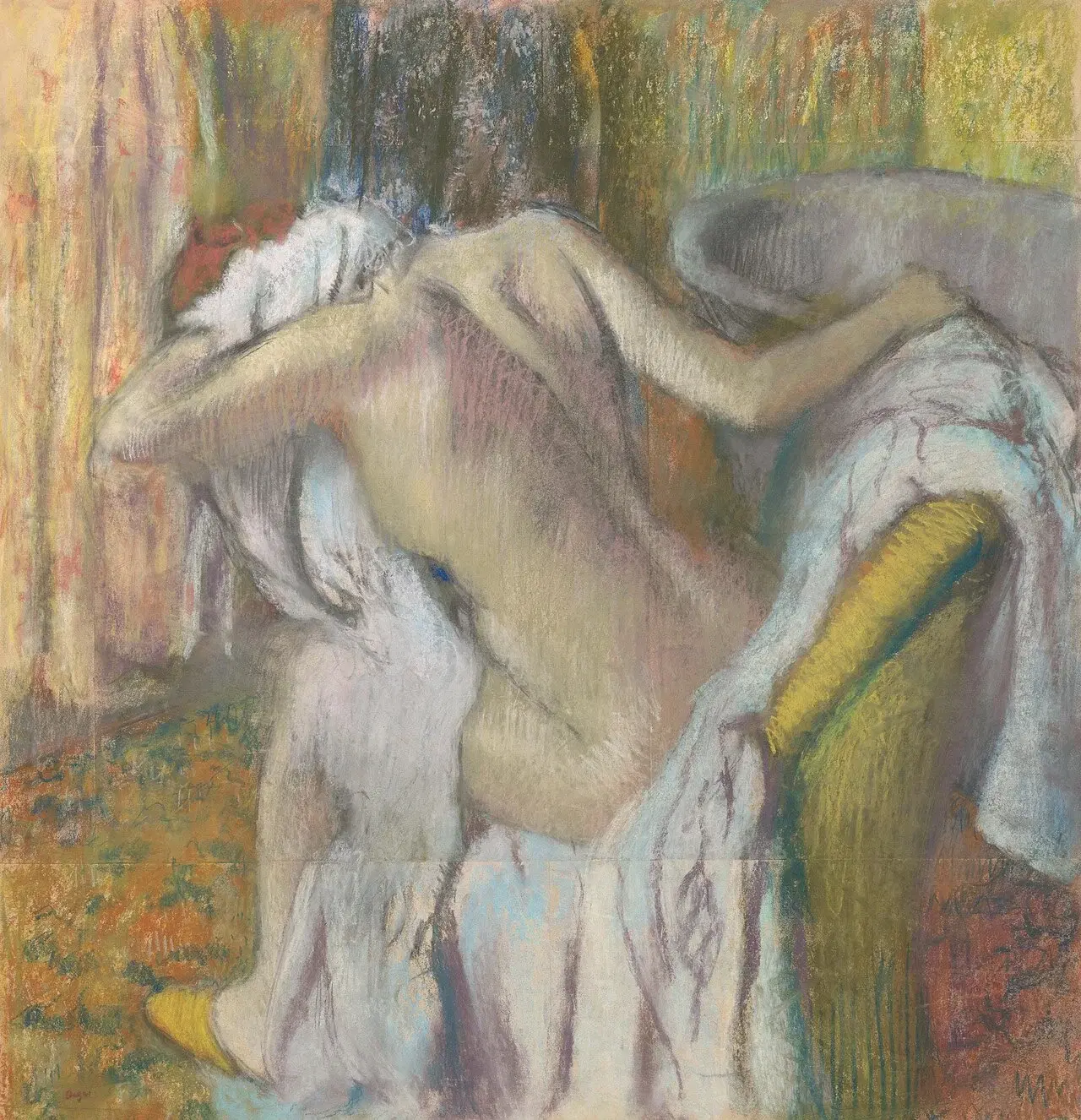After the Bath, Woman Drying Herself by Edgar Degas