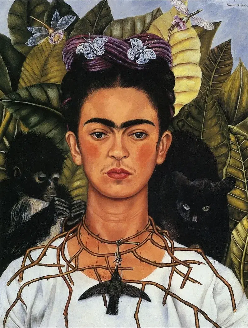 Self-Portrait with Thorn Necklace and Hummingbird by Frida Kahlo