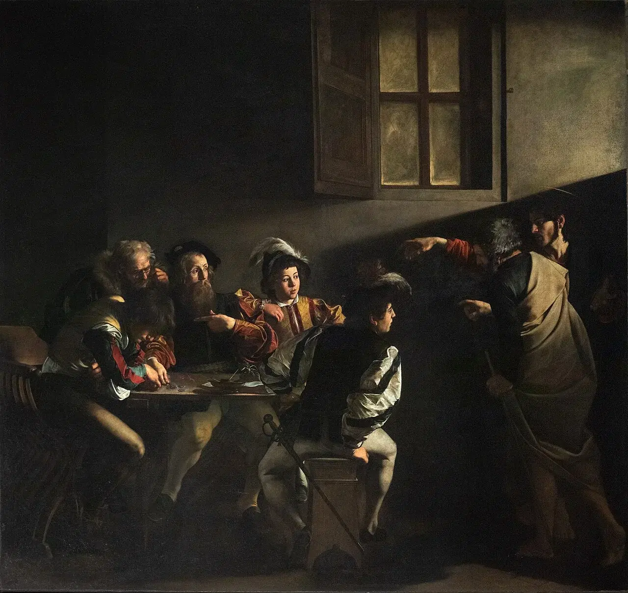 La vocación de San Mateo by Caravaggio