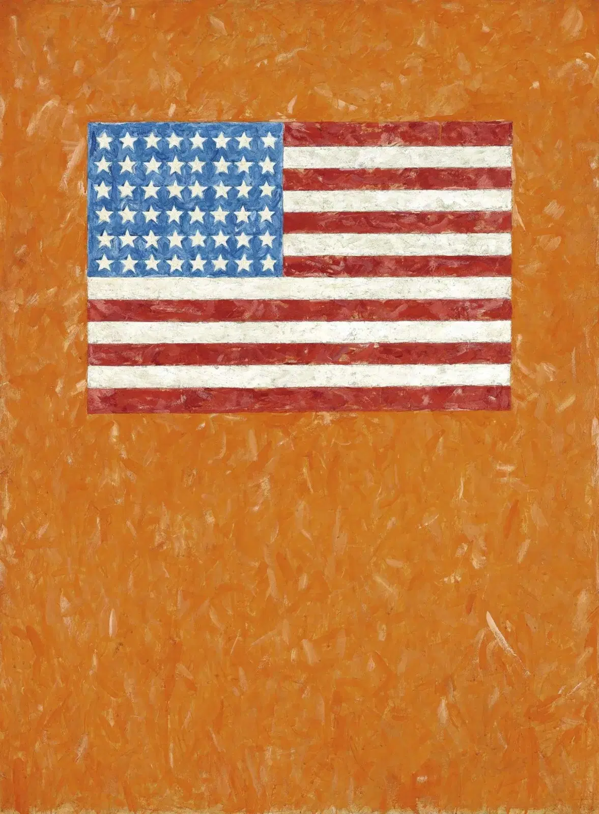 Jasper Johns Flag on Orange Field, 1957